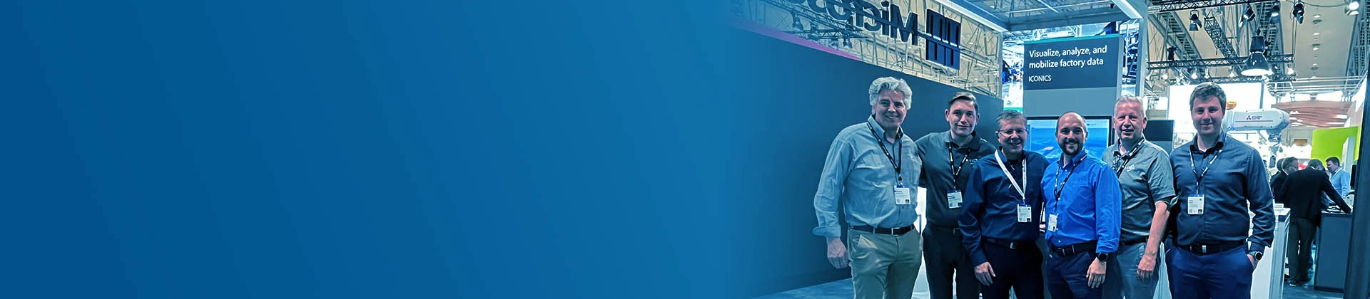 banner for contact us page with ICONICS employees