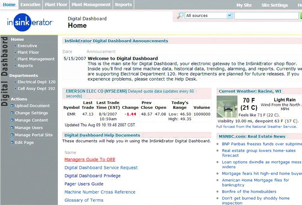 The InSinkErator Interactive Portal, Complete with Real Estate News and Weather