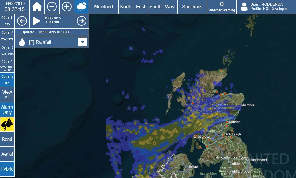 Live Weather Data with Business Alarms